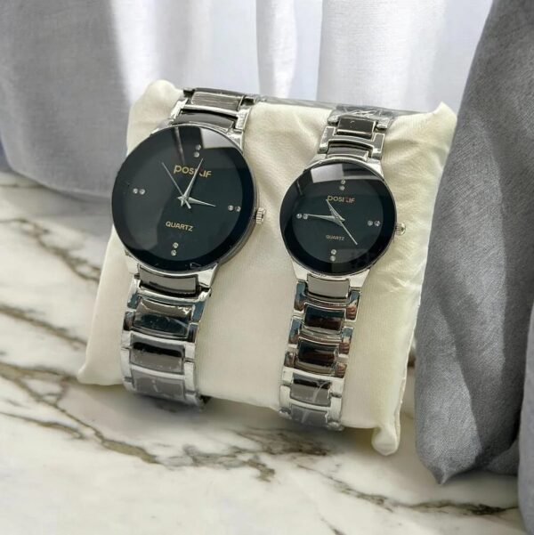 5un Couple Analog Watches Steel 36mm Set