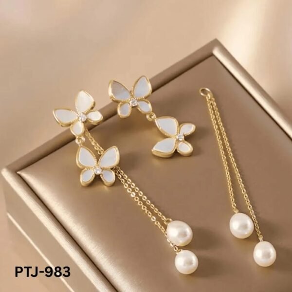 Elegant Korean Triple Butterfly Korean Earings PTJ-983