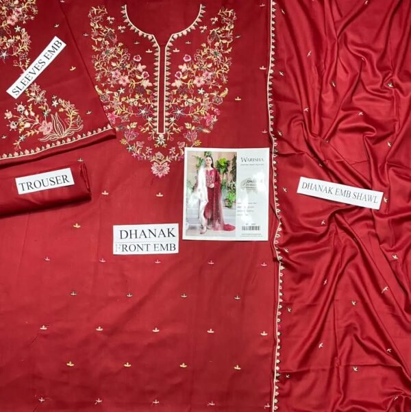 WARISHA Unstitched winter suit 3pcs