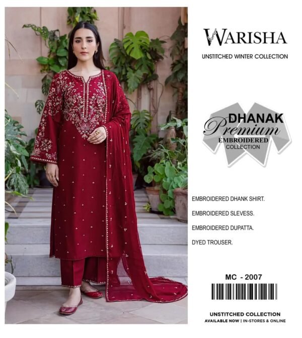 WARISHA Unstitched winter suit 3pcs