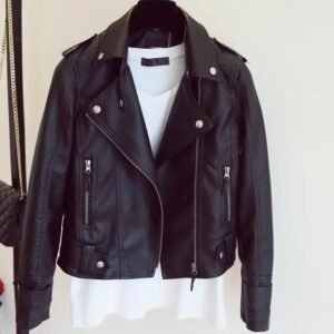 eh Women Slim Fit Leather Jacket