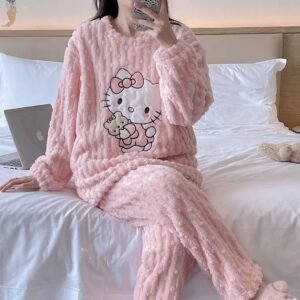 gfhf Women Fleece Hello Kitty Winter Dress