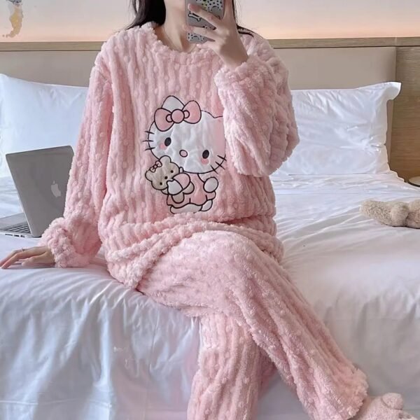 gfhf Women Fleece Hello Kitty Winter Dress