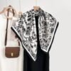 gjhl Vintage Floral Square Shawl for Women Spring Autumn