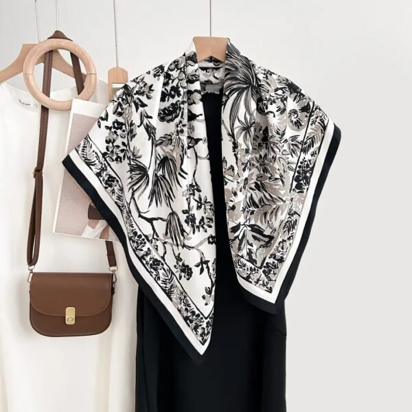 gjhl Vintage Floral Square Shawl for Women Spring Autumn