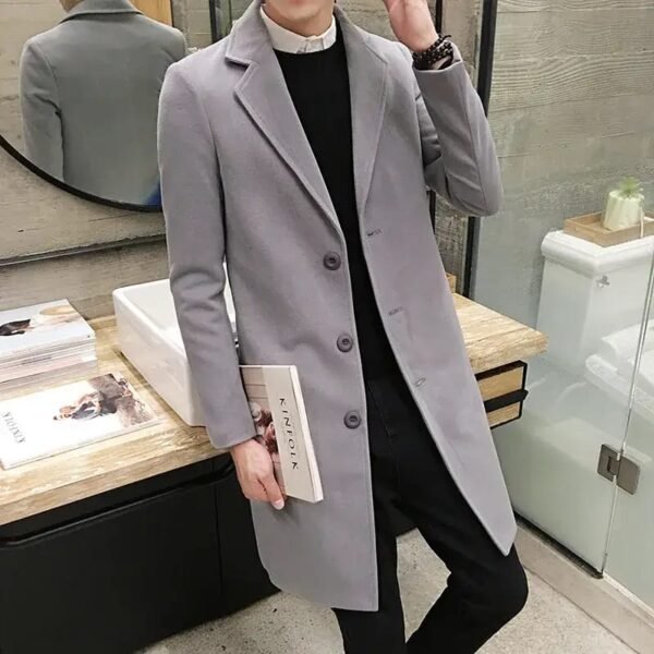 h98432 Men's Korean Slim Fit long Coat