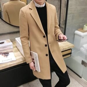 hgjet Men's Korean Slim Fit long Coat