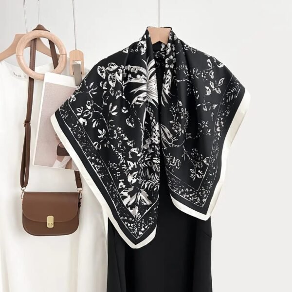 hj Vintage Floral Square Shawl for Women Spring Autumn