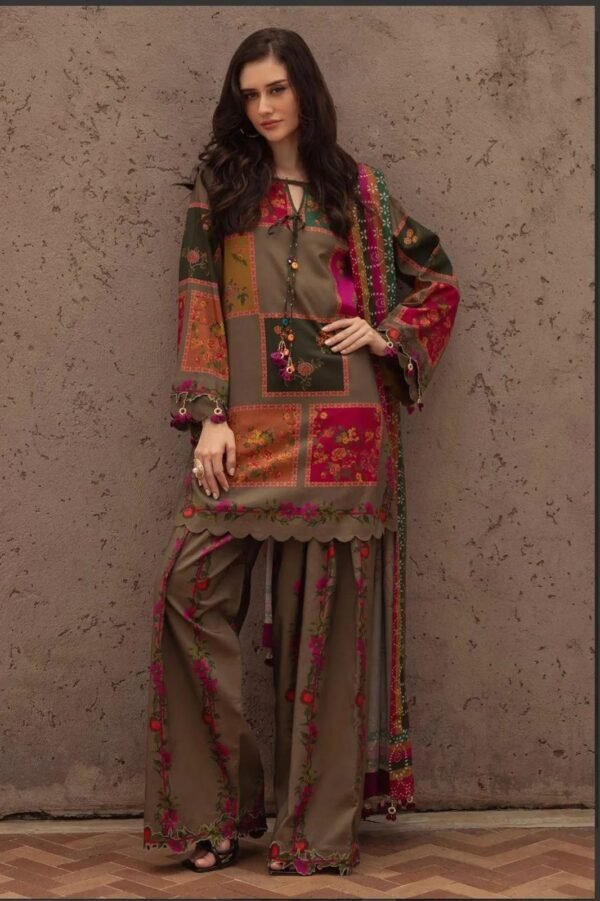 lp 3 Pcs Silky Printed Suit for Women Multicolor Summer Collection