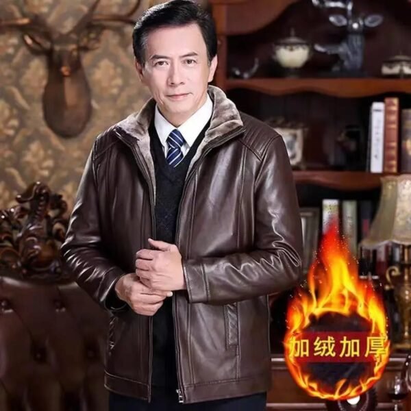 o0 Men's Leather Jacket With Furr Linning Furr