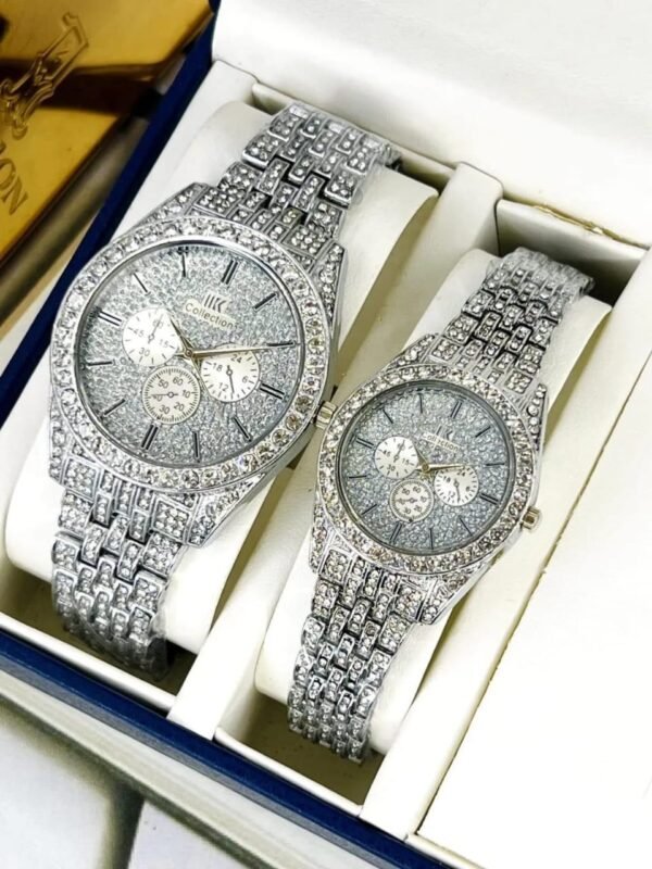 uk Rose Gold Couple Watches 2Pcs Crystal Chain Strap