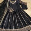 vj Women's Embroidery Silk Maxi 3 pcs Suit