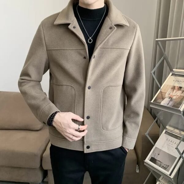 ylgh, Men's Slim Fit Wool Jacket Winter Korean Style